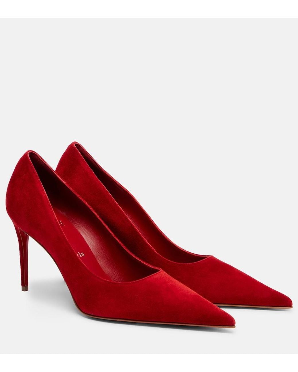 Christian Louboutin Red Kate Max 85 Suede Pumps
