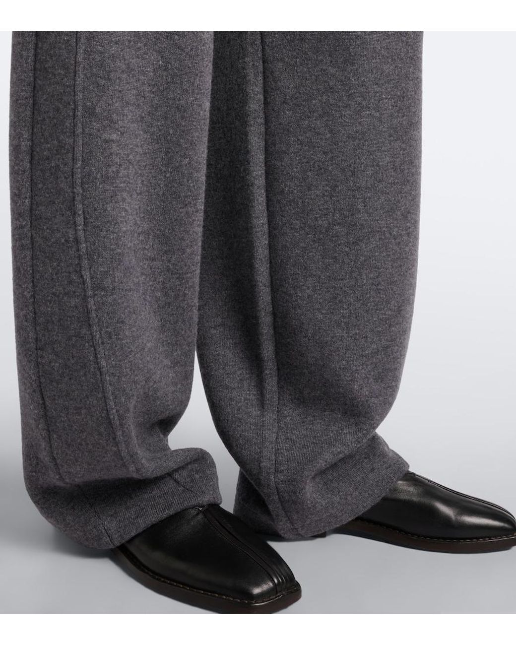 Lisa Yang Gray Veda Cashmere Barrel-Leg Pants
