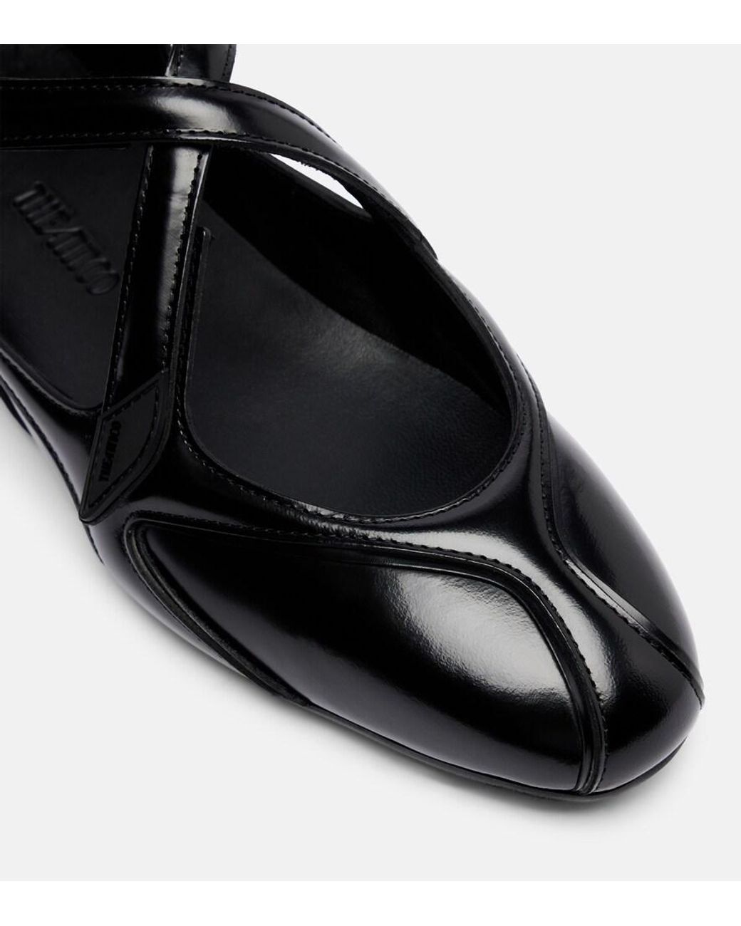 The Attico Black Floor 01 Patent Leather Ballet Flats
