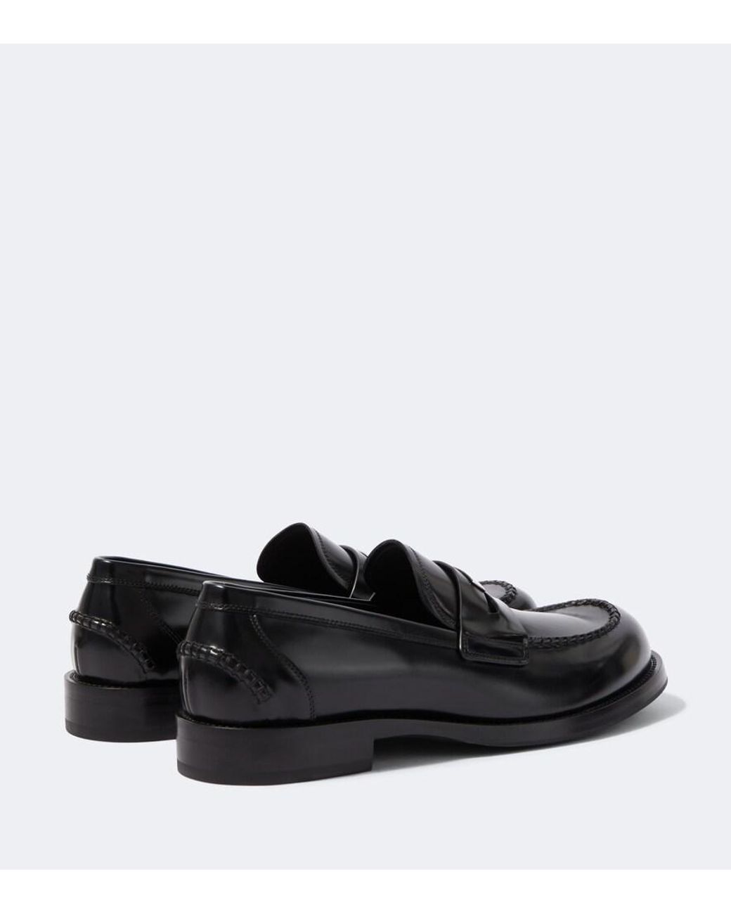 Dolce & Gabbana Black Leather Penny Loafers for men