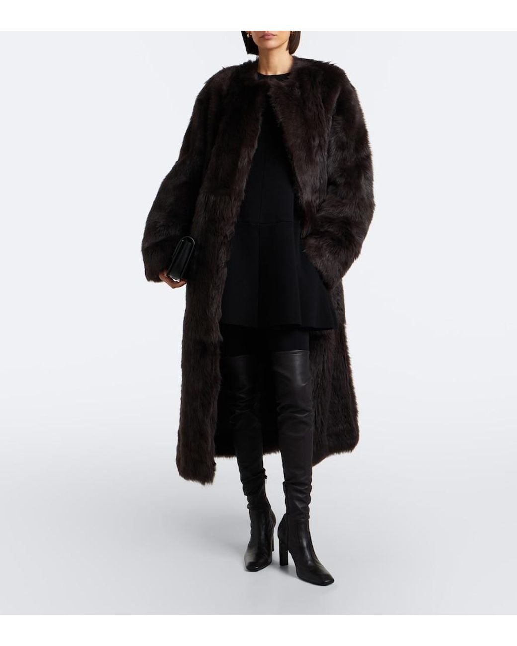 Totême Black Shearling Coat