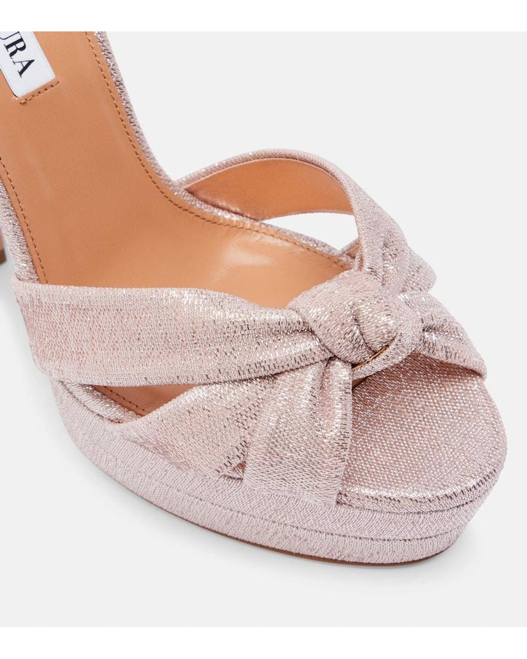 Aquazzura Pink Nina 130 Platform Sandals