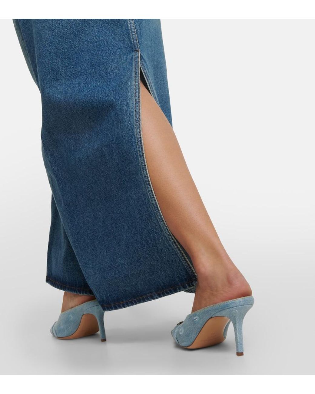 Y. Project Blue Y Belt Denim Maxi Skirt