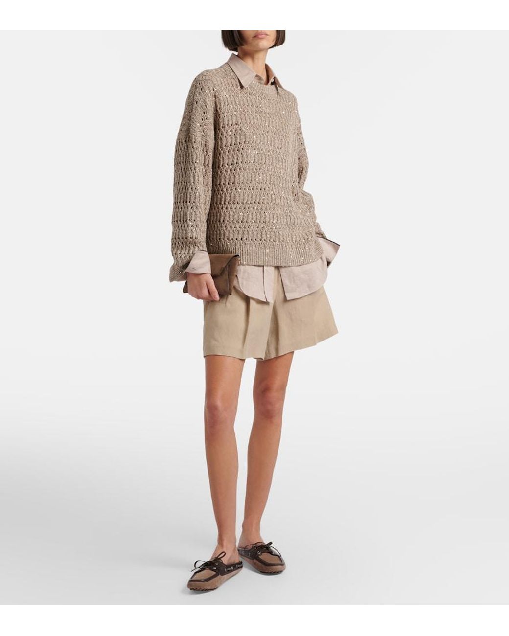 Brunello Cucinelli Brown Monili Suede Mules