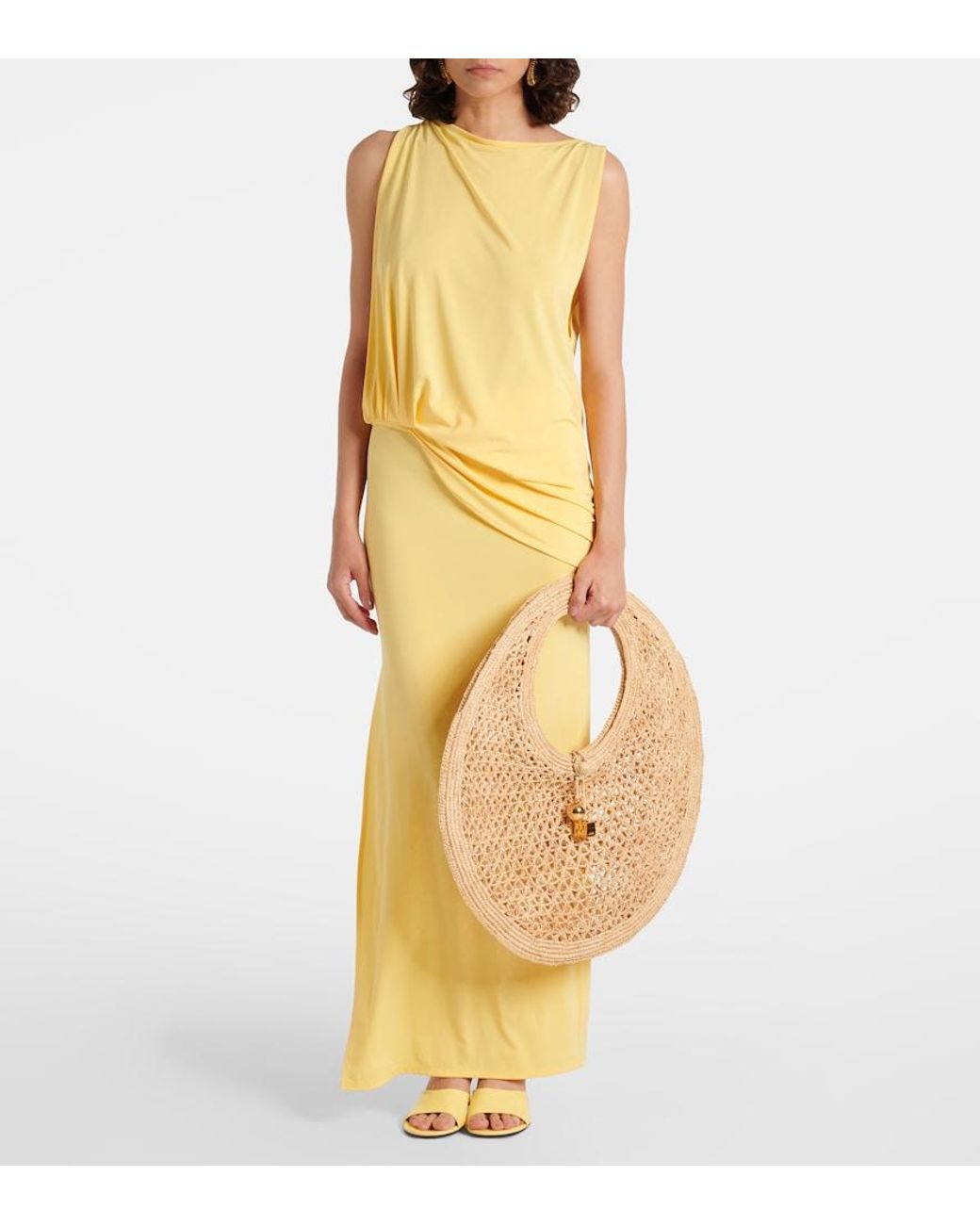 Jacquemus Metallic Spiaggia Raffia Tote Bag