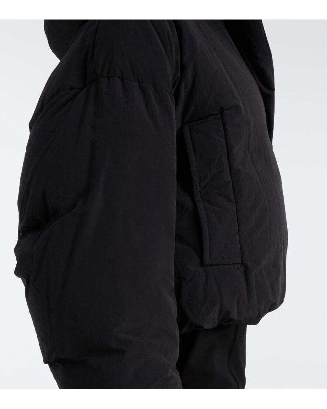 Sportmax Black Cropped Hooded Down Jacket