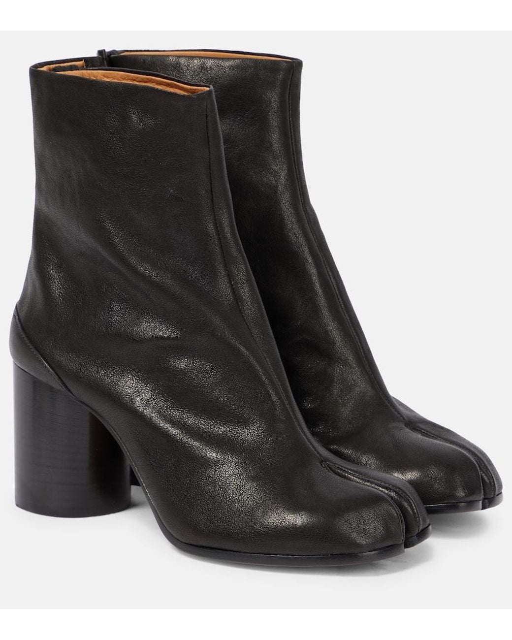 Maison Margiela Black Tabi Leather Ankle Boots