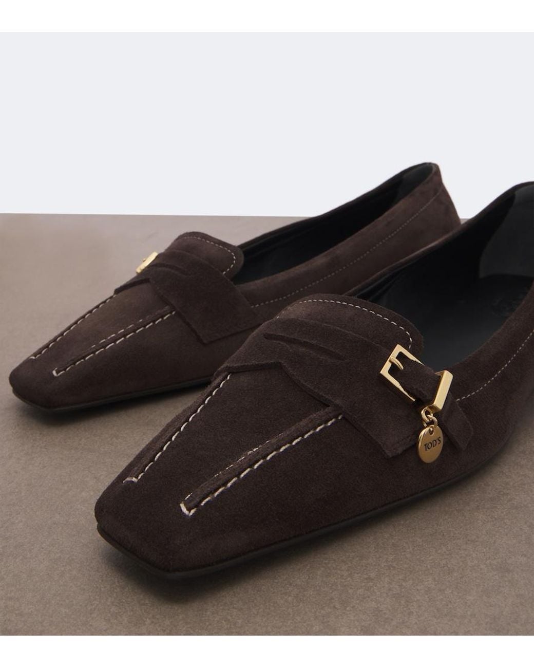 Tod's Brown Suede Ballet Flats