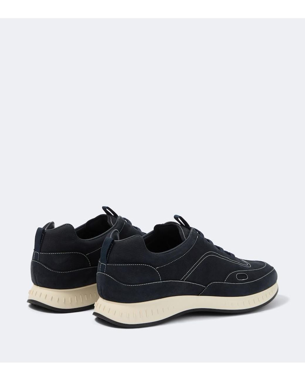 John Lobb Blue Leather Slip-On Sneakers for men