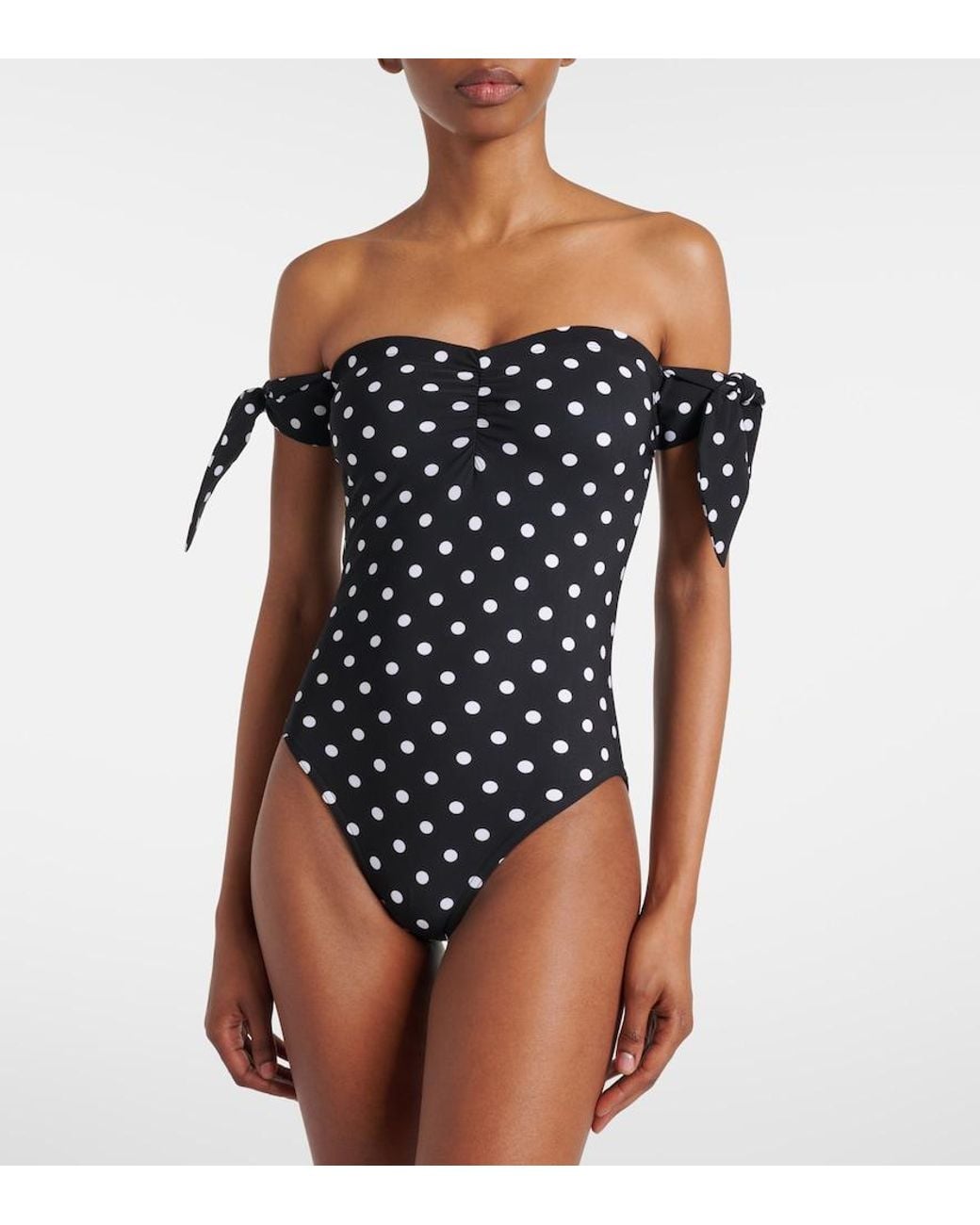 Karla Colletto Black Polka-Dot Swimsuit