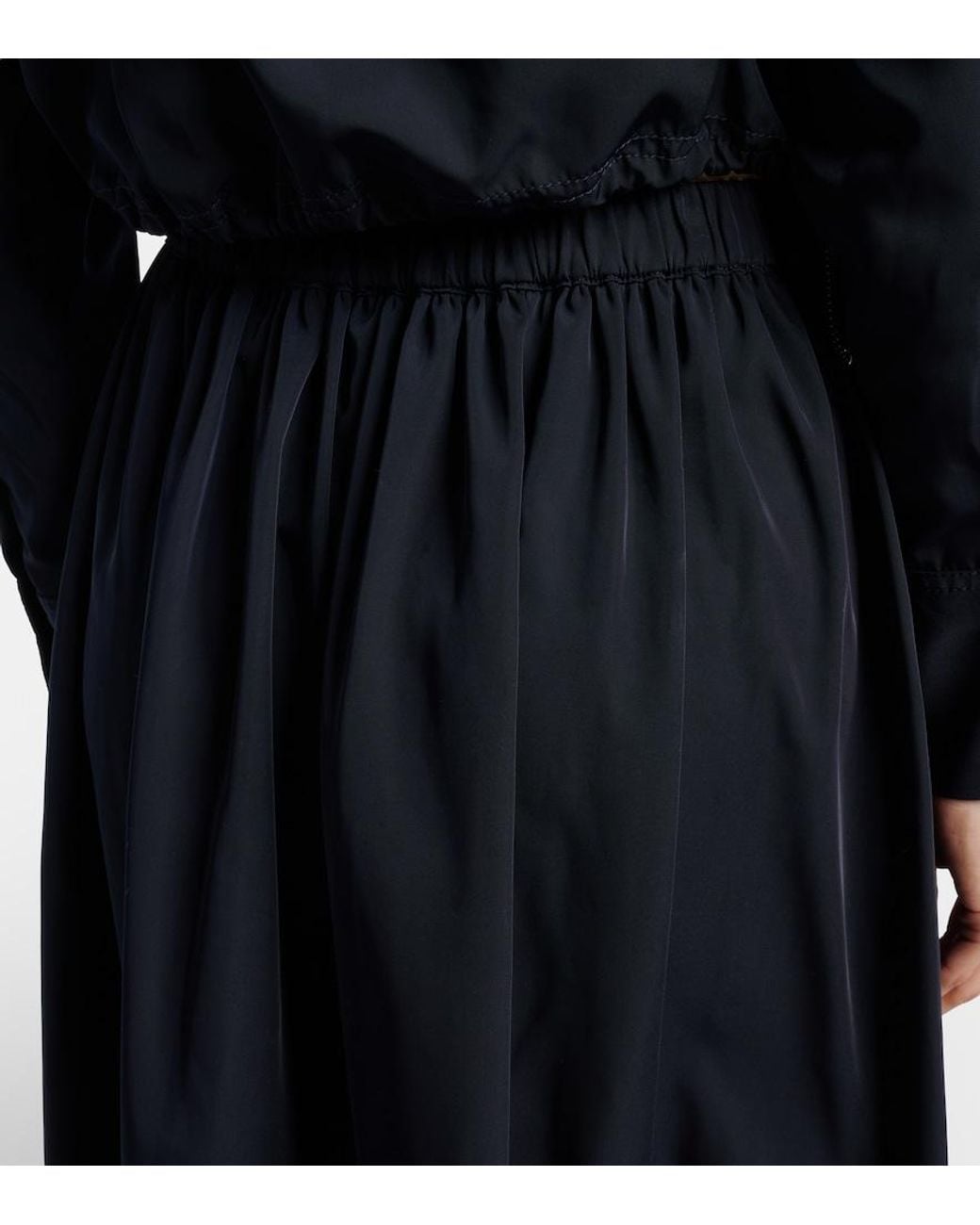 Veronica Beard Blue Bates Gathered Taffeta Midi Skirt