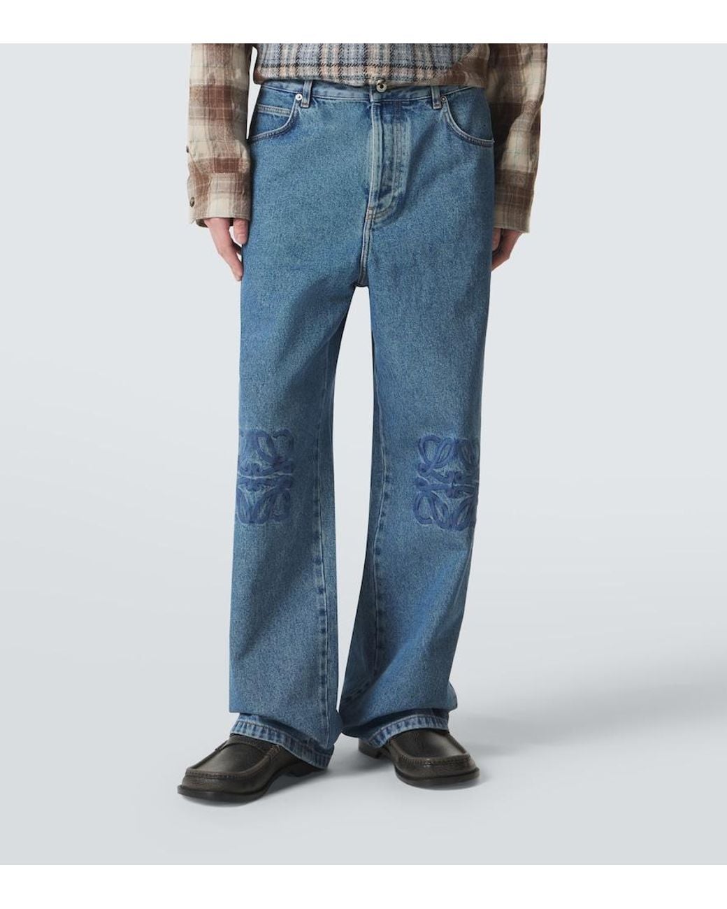 Loewe Blue Anagram Straight Jeans for men