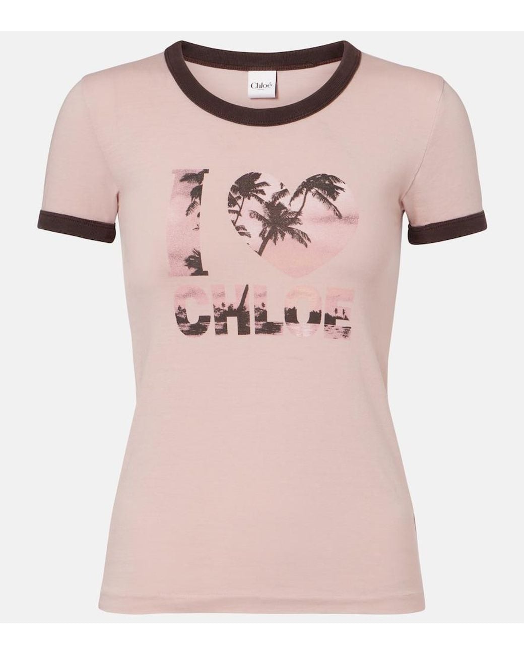 Chloé Pink Printed Cotton T-Shirt