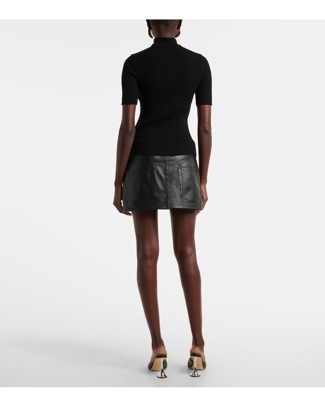 Courreges Black Reedition Ribbed-Knit Top