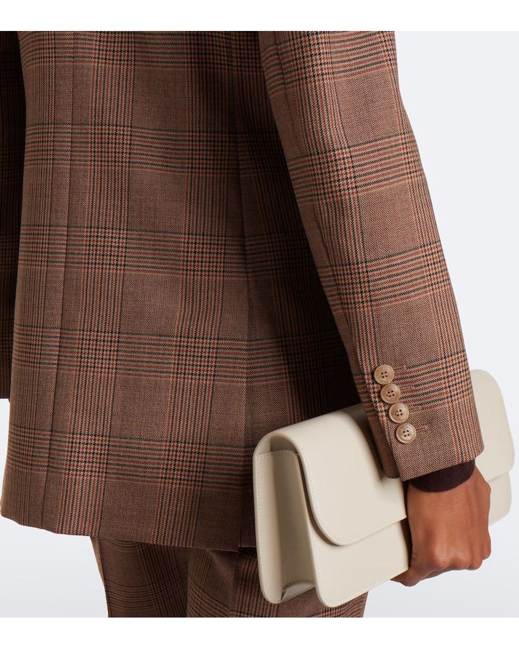 Max Mara Brown Double-Breasted Virgin Wool Blazer