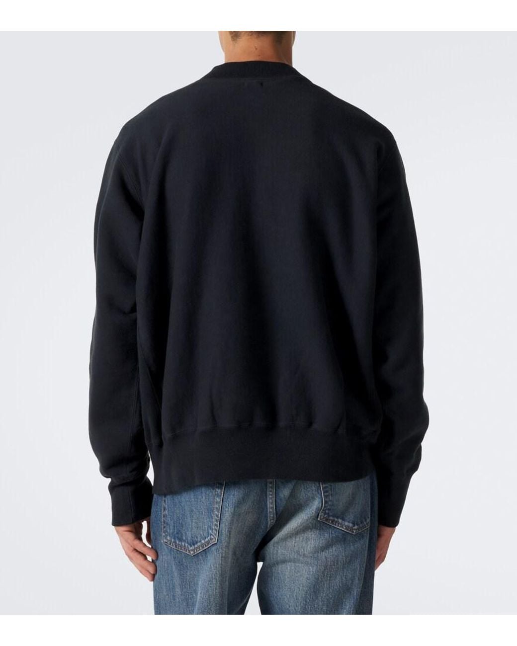 A.PRESSE Blue Cotton Zip-Up Sweater for men
