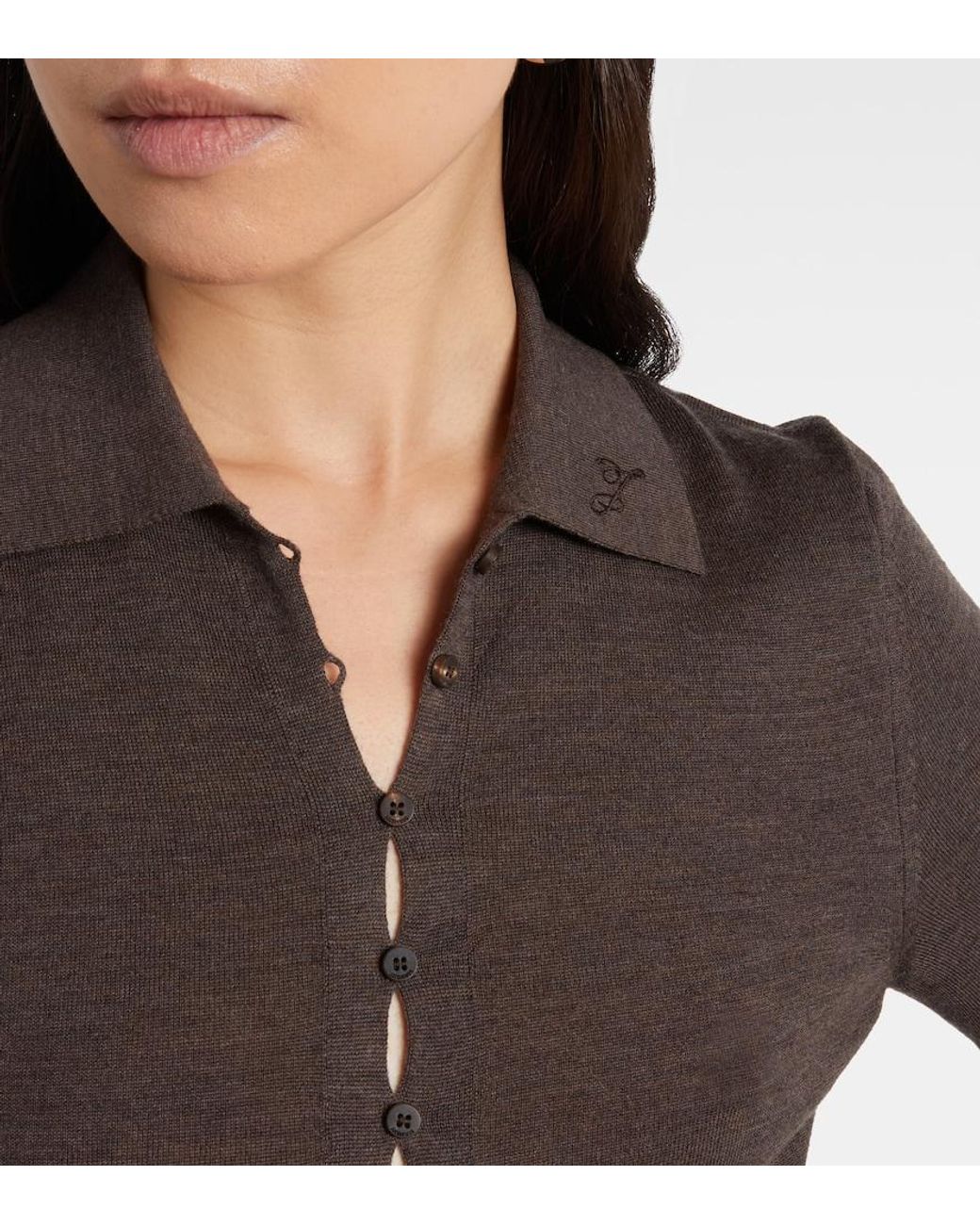 Jacquemus Brown Wool Polo Shirt