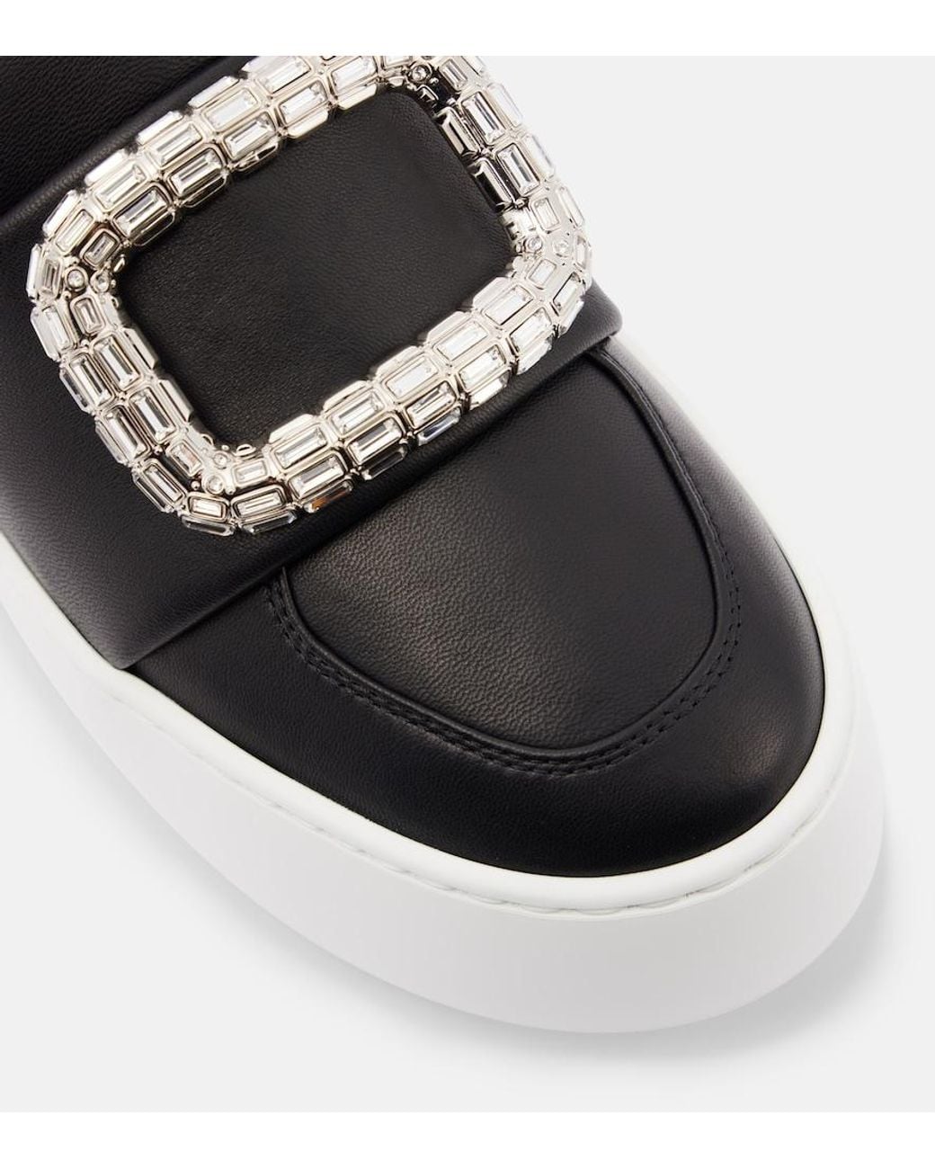 Roger Vivier Black Puffy Choc Leather Platform Sneakers