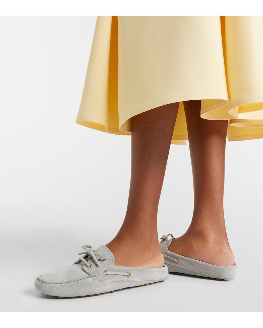 Tod's White Suede Mules