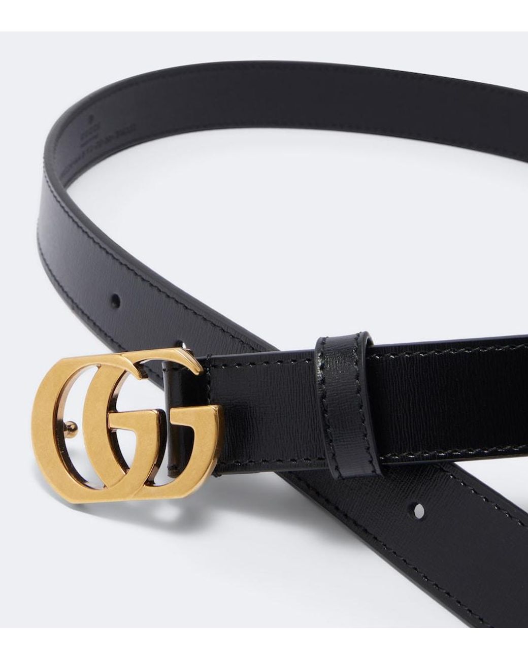 Gucci Blue Gg Marmont Leather Belt