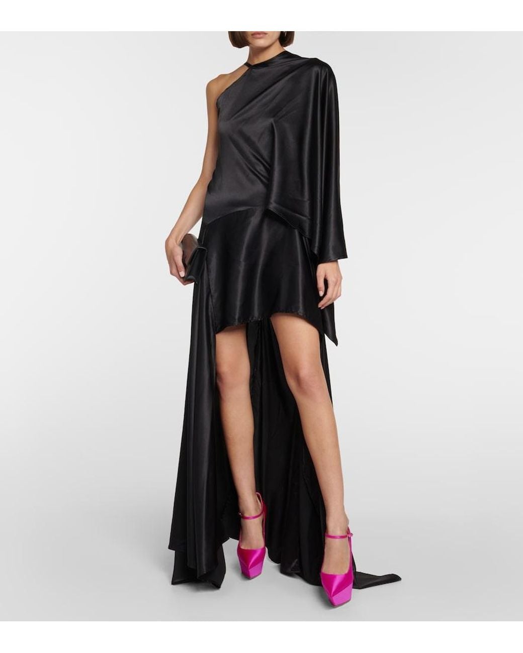 AMINA MUADDI Purple Yigit Satin Platform Pumps