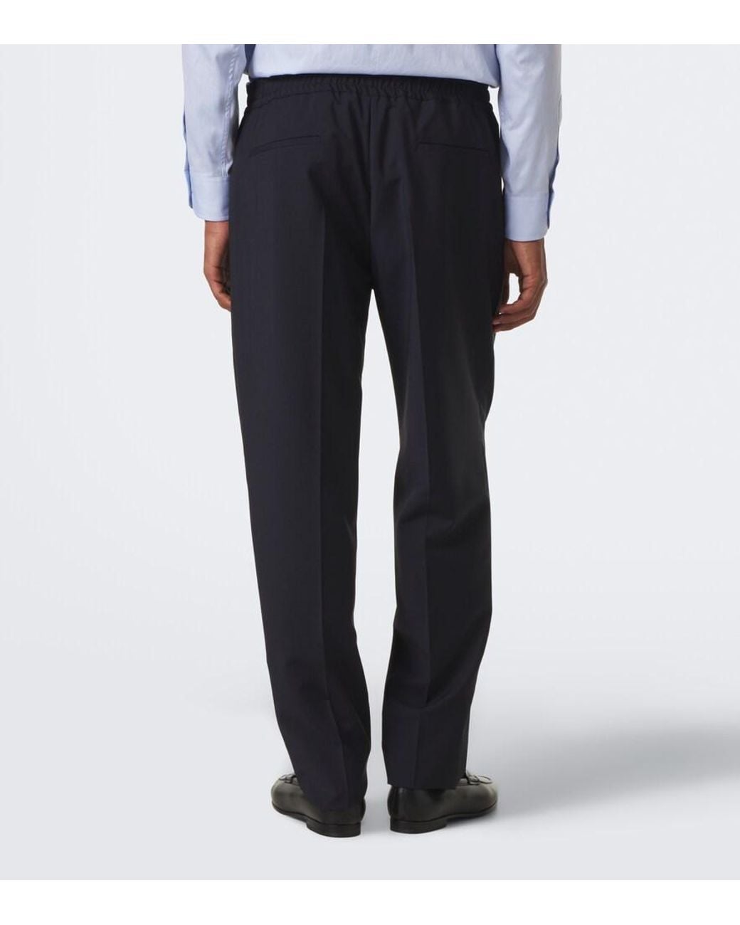 Valentino Garavani Blue Wool And Mohair Straight Pants for men