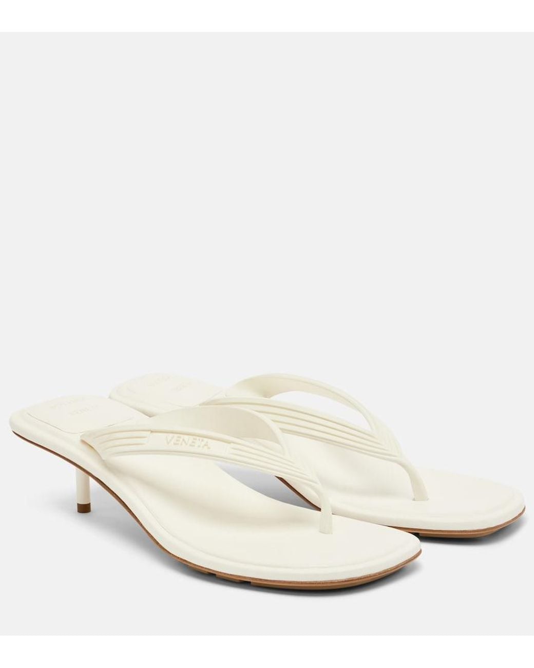 Bottega Veneta White Sampieri Thong Sandals