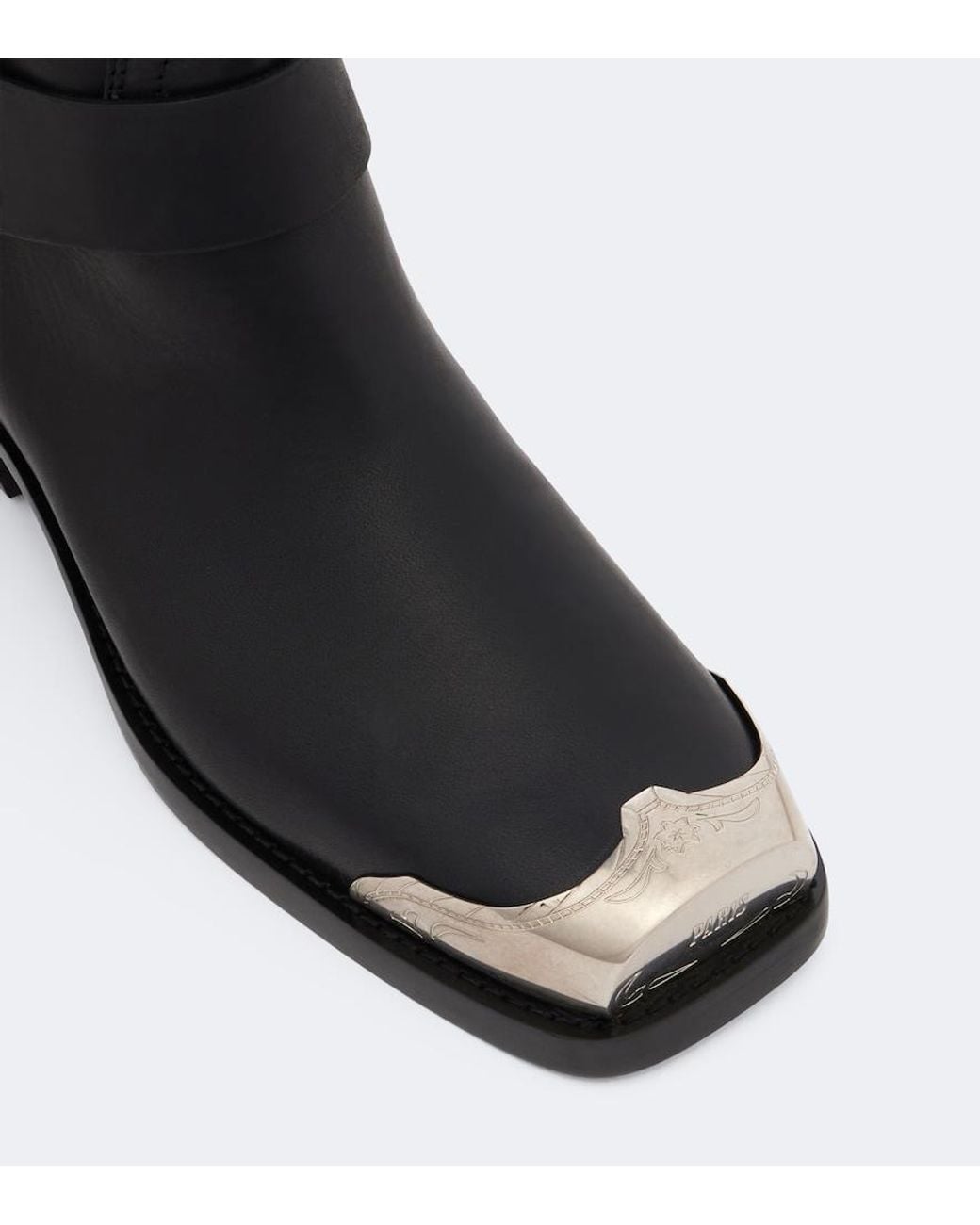 Paris Texas Black Roxy Embellished Leather Biker Boots
