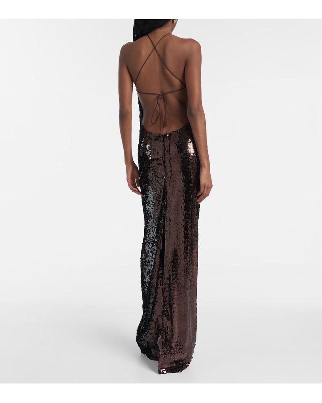Magda Butrym Purple Floral-Applique Maxi Dress