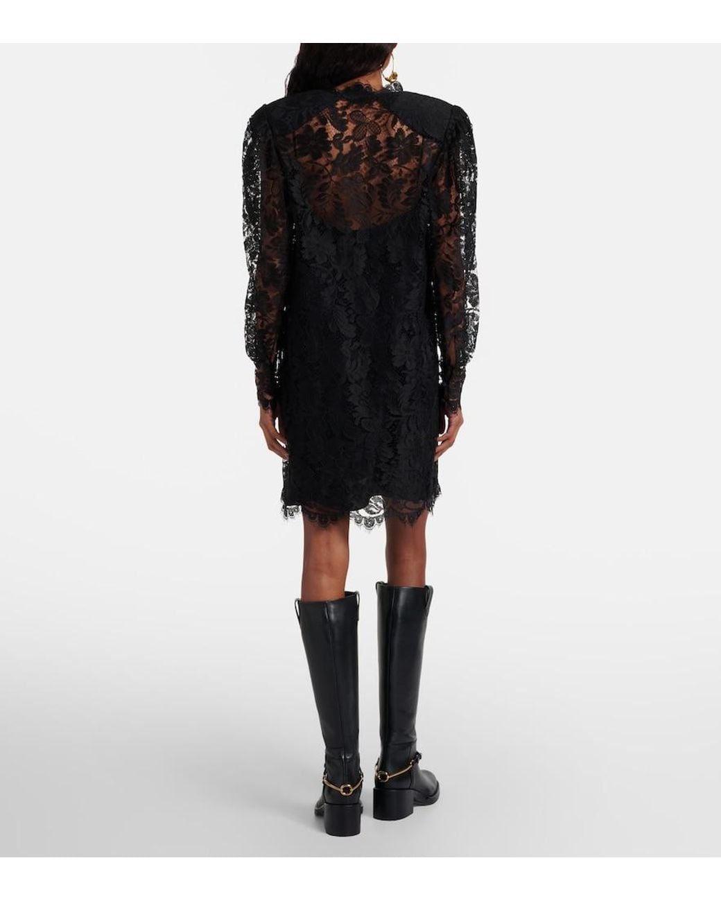Chloé Black Floral Lace Minidress