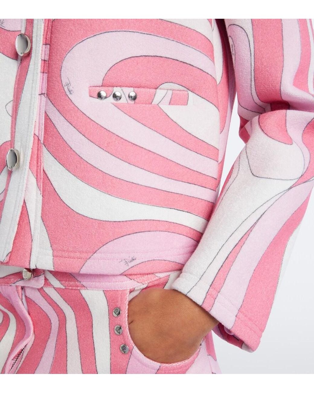 Emilio Pucci Pink Marmo Cotton-Blend Terry Jacket