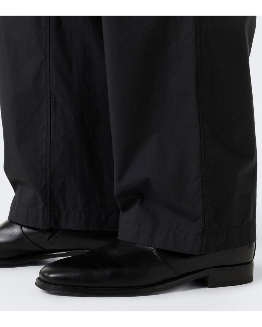 The Row Black Pascale Cotton And Silk Straight Pants for men