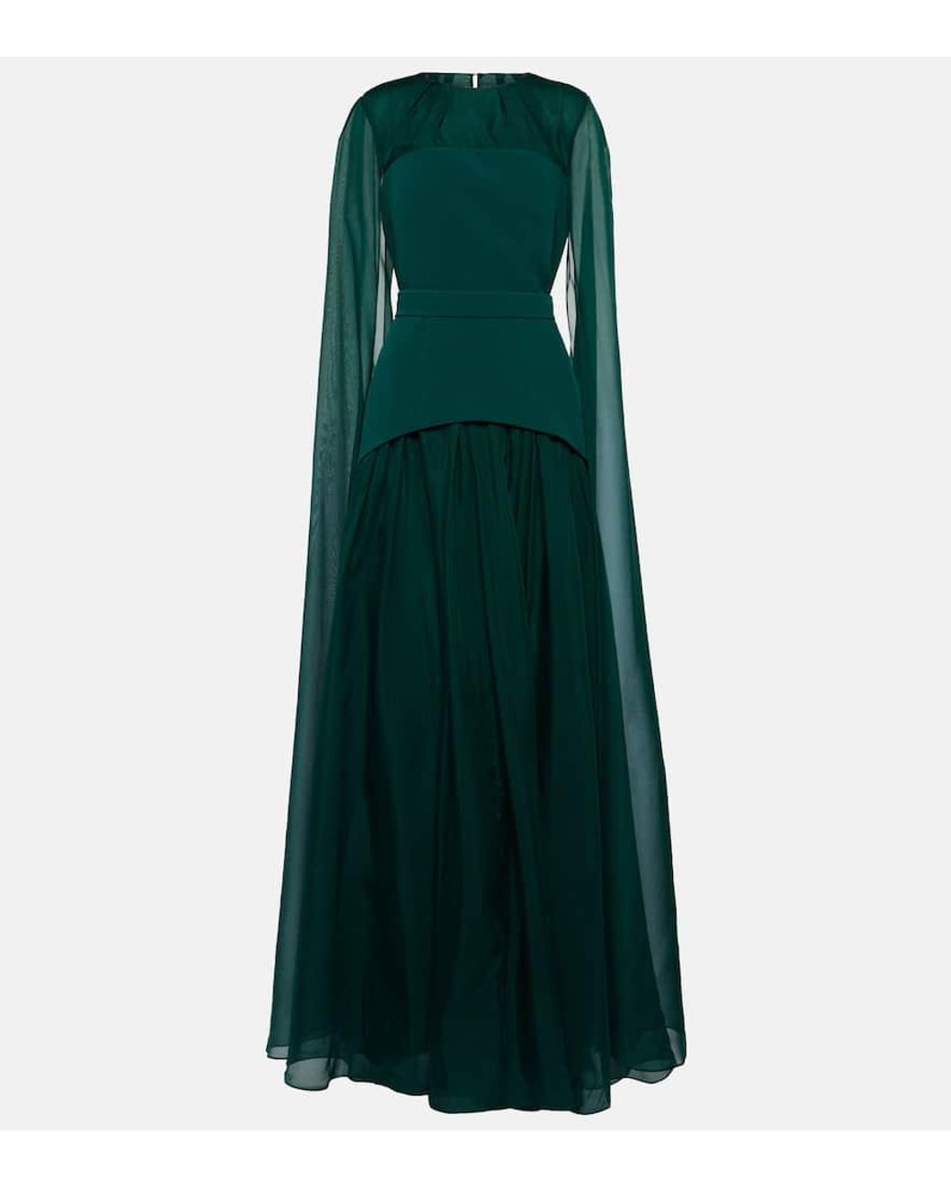 Safiyaa Gloria Crepe Gown in Green | Lyst Safiyaa Gloria Crepe Gown in Green | Lyst