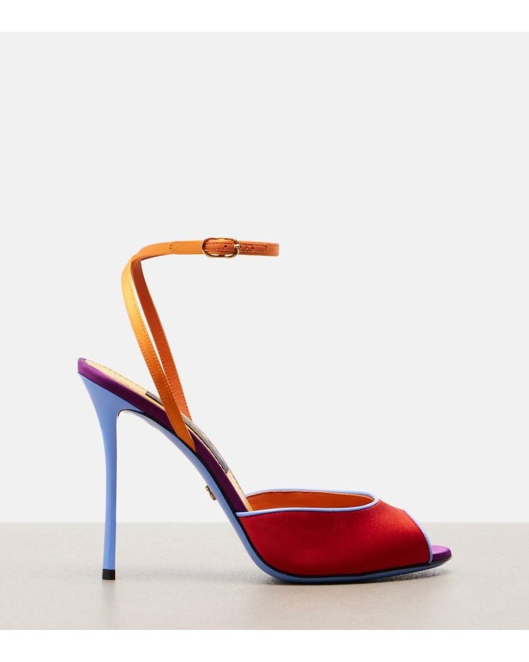 Dolce & Gabbana Red Keira Satin Slingback Sandals