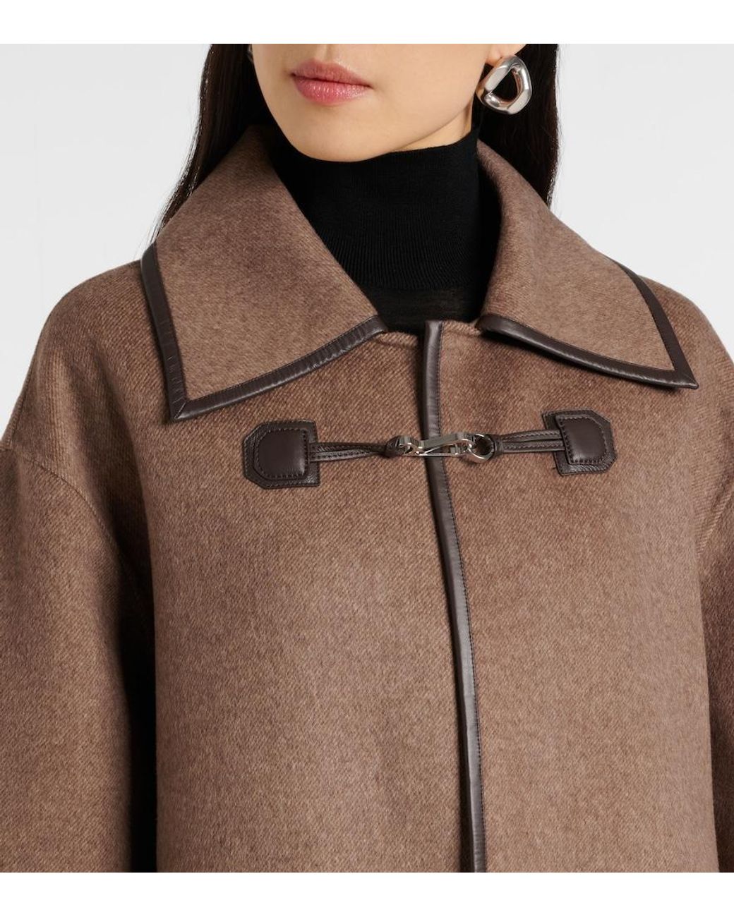 Totême Brown Wool Double Clasp Coat