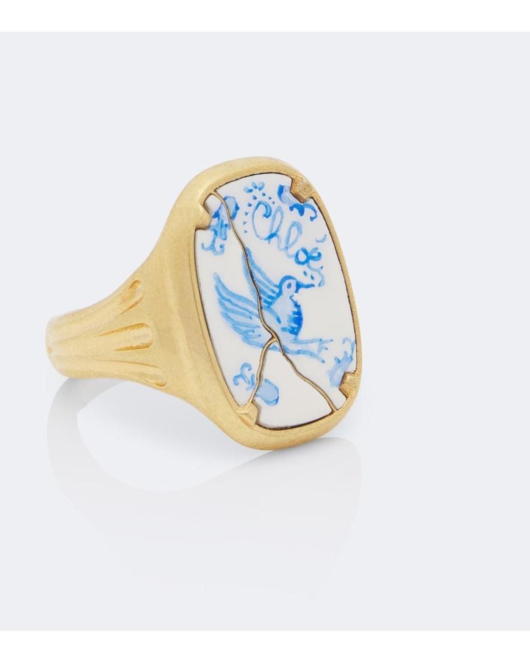 Chloé Blue Oversized Enamel Ring