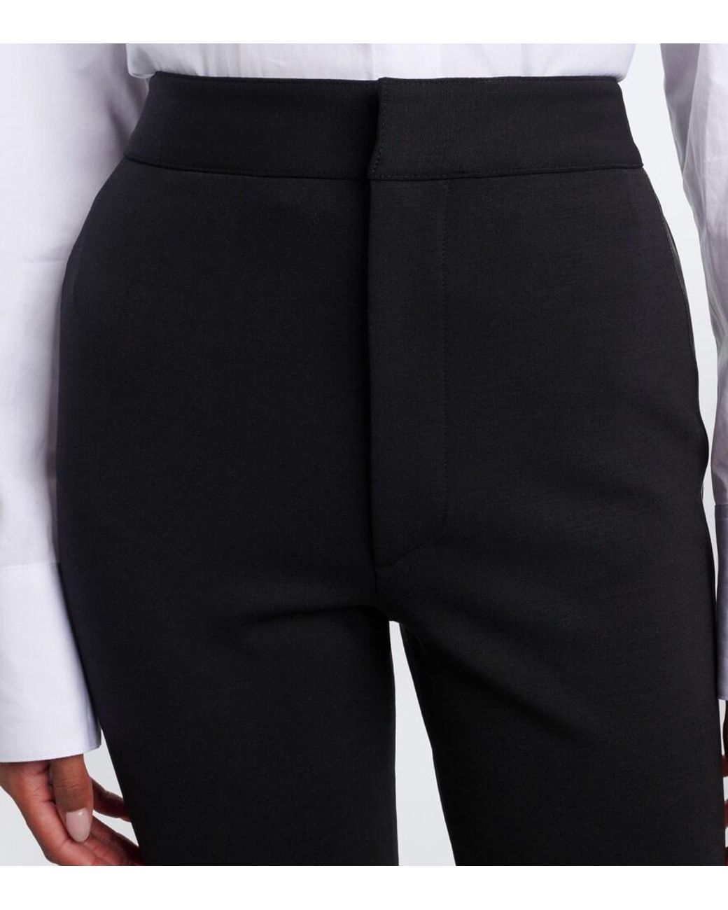 Tod's Black Wool-Blend Stirrup Pants