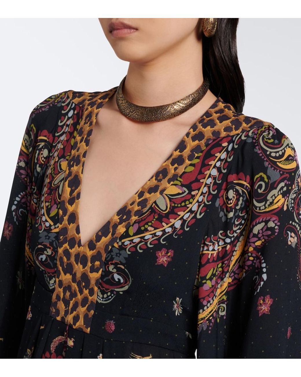 Etro Black Printed Maxi Dress