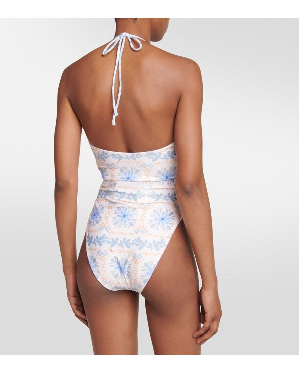 Agua Bendita White Sandalo Chivas Printed Swimsuit
