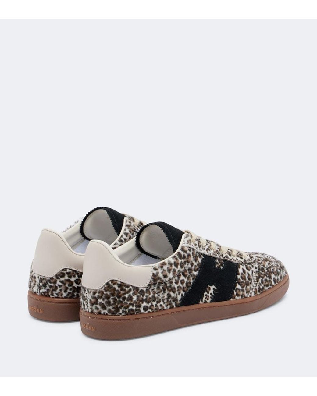 Hogan Brown H647 Printed Calf Hair Sneakers