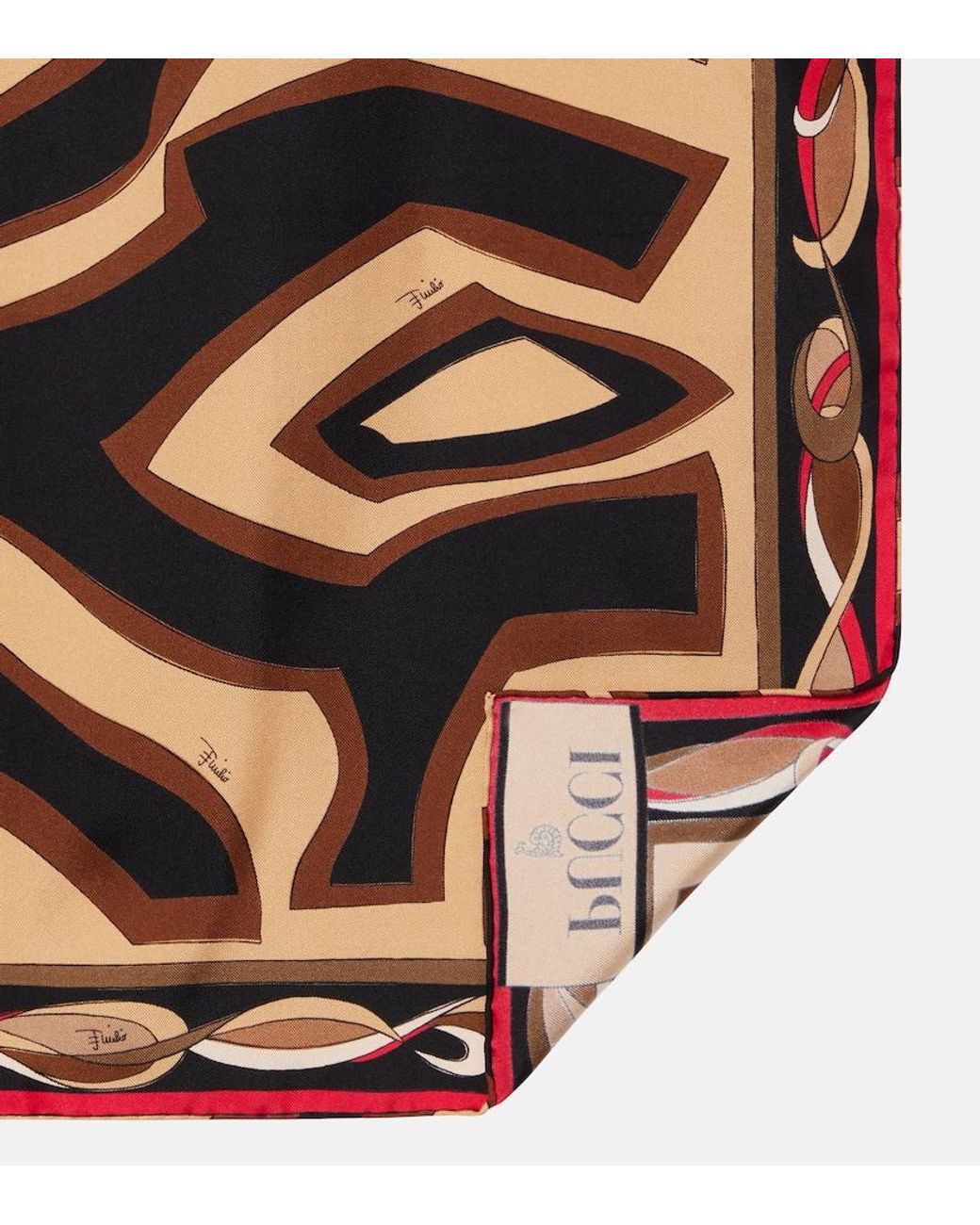 Emilio Pucci Metallic Labirinto Silk Twill Scarf