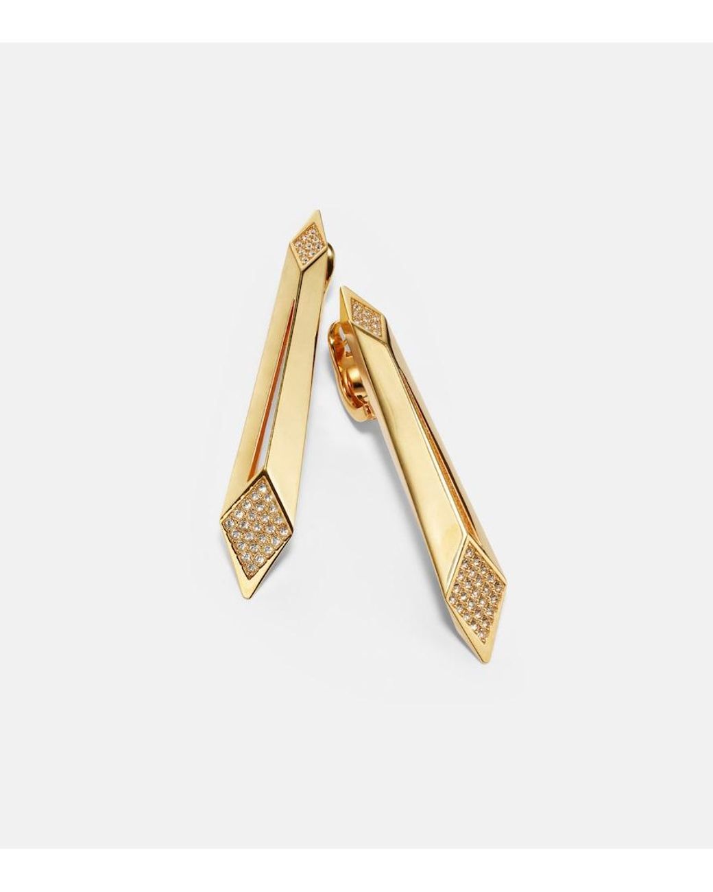 Versace Metallic Crystal-Embellished Drop Earrings