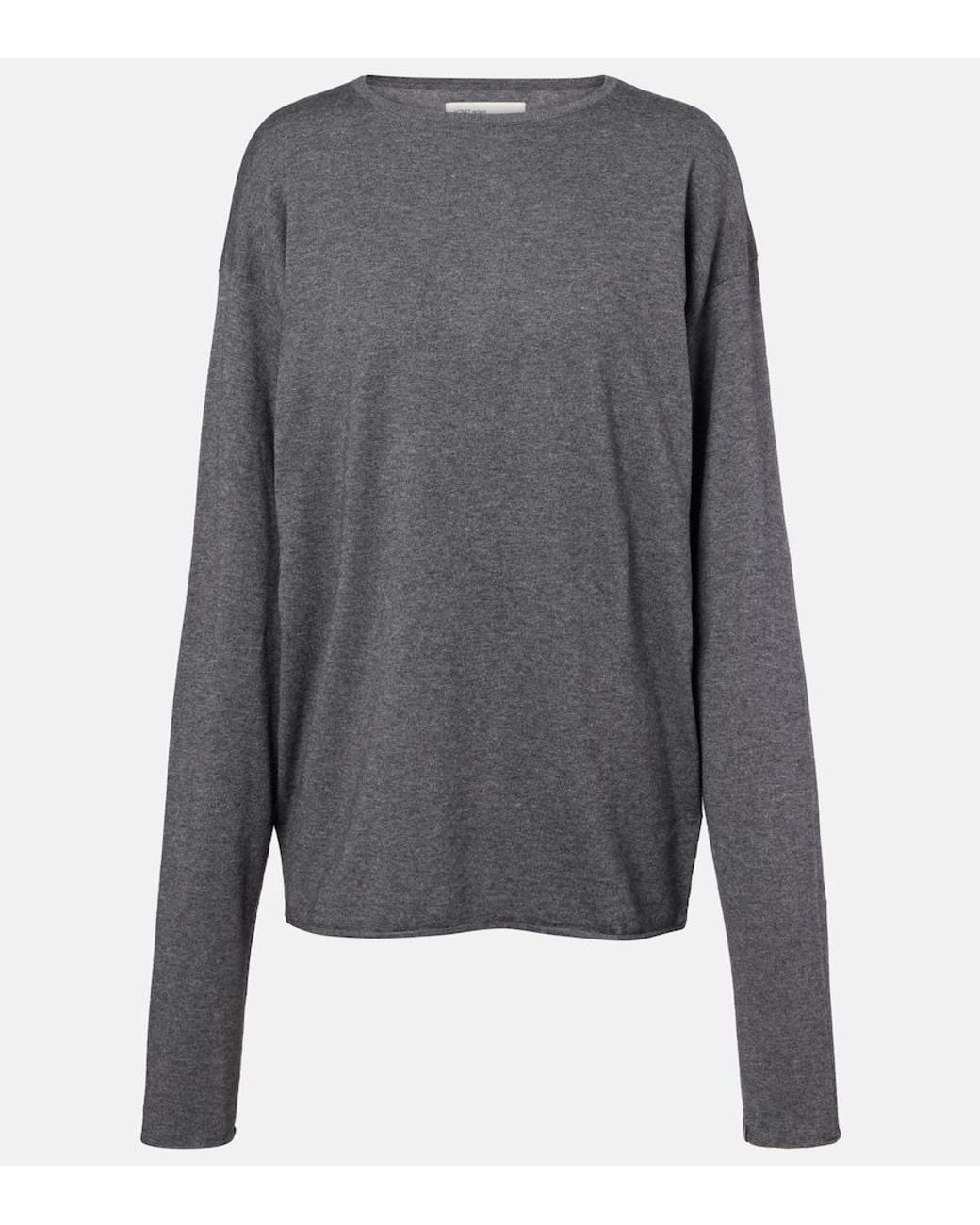 Extreme Cashmere Gray N°347 Aries Cotton And Cashmere Top