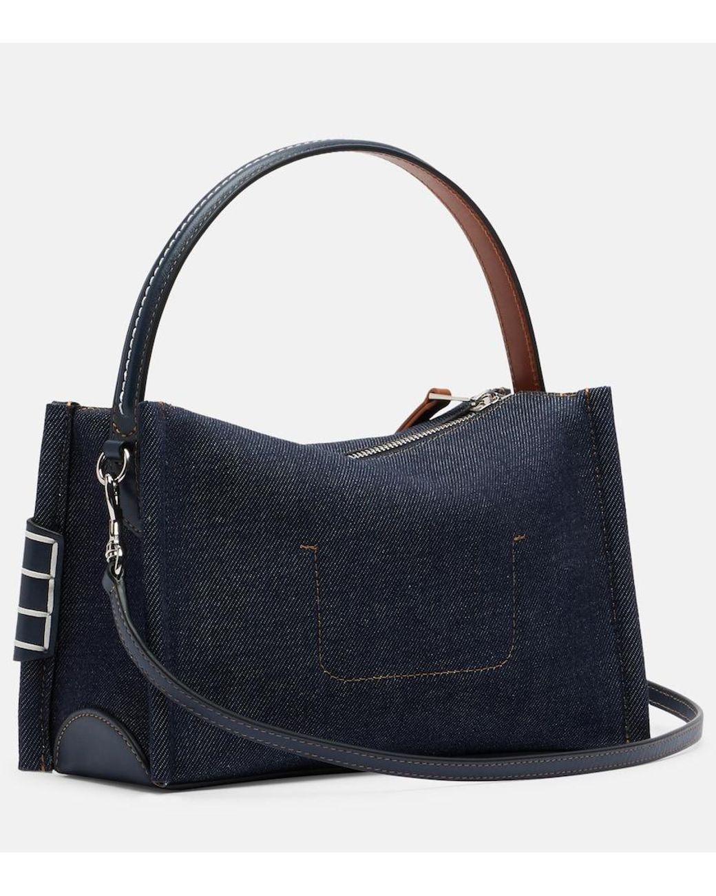 J.W. Anderson Blue Loafer Small Denim Shoulder Bag