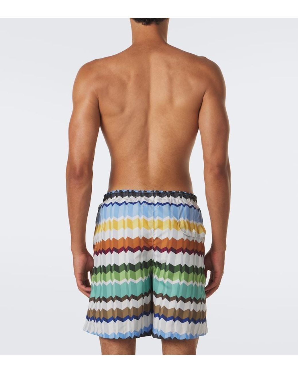 Missoni Blue Zigzag Swim Trunks for men