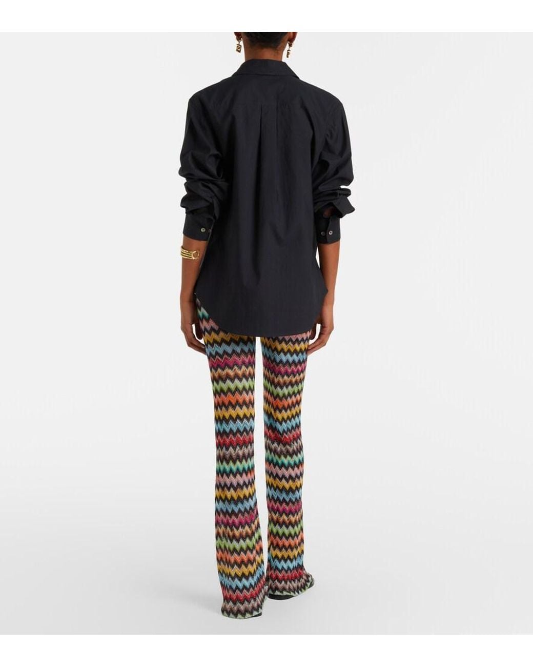 Missoni Multicolor Zigzag Lame Flared Pants