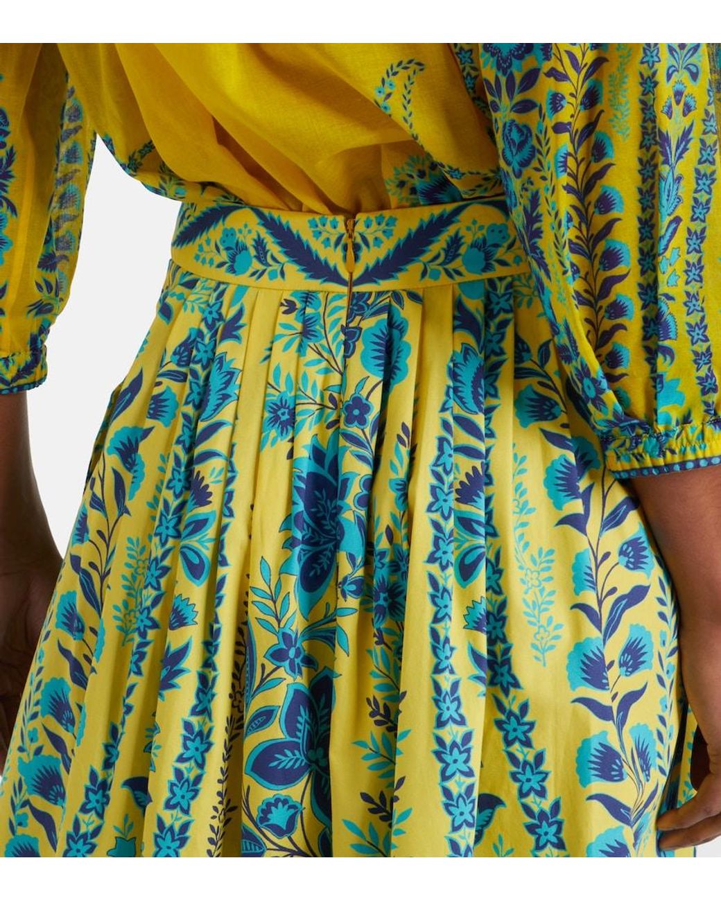 Etro Green Printed Cotton Maxi Skirt
