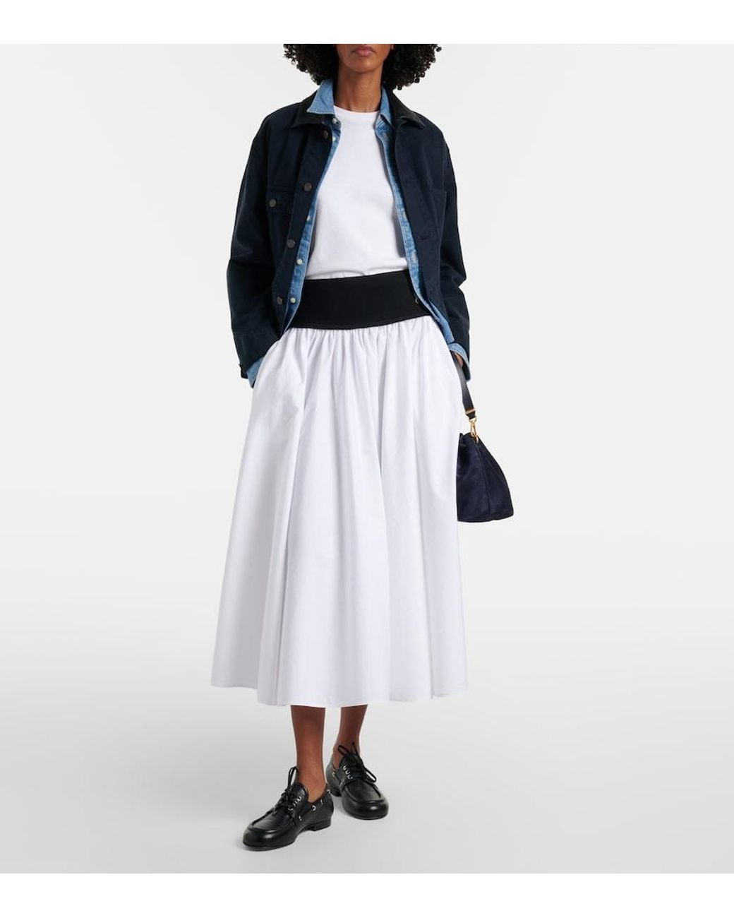 Polo Ralph Lauren White Paneled Midi Skirt