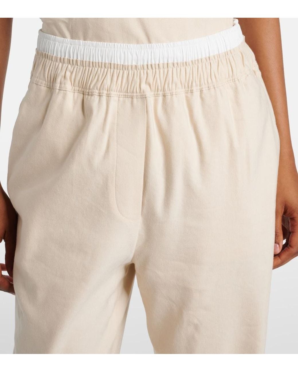 Jonathan Simkhai Natural Bristol Linen-Blend Wide-Leg Pants