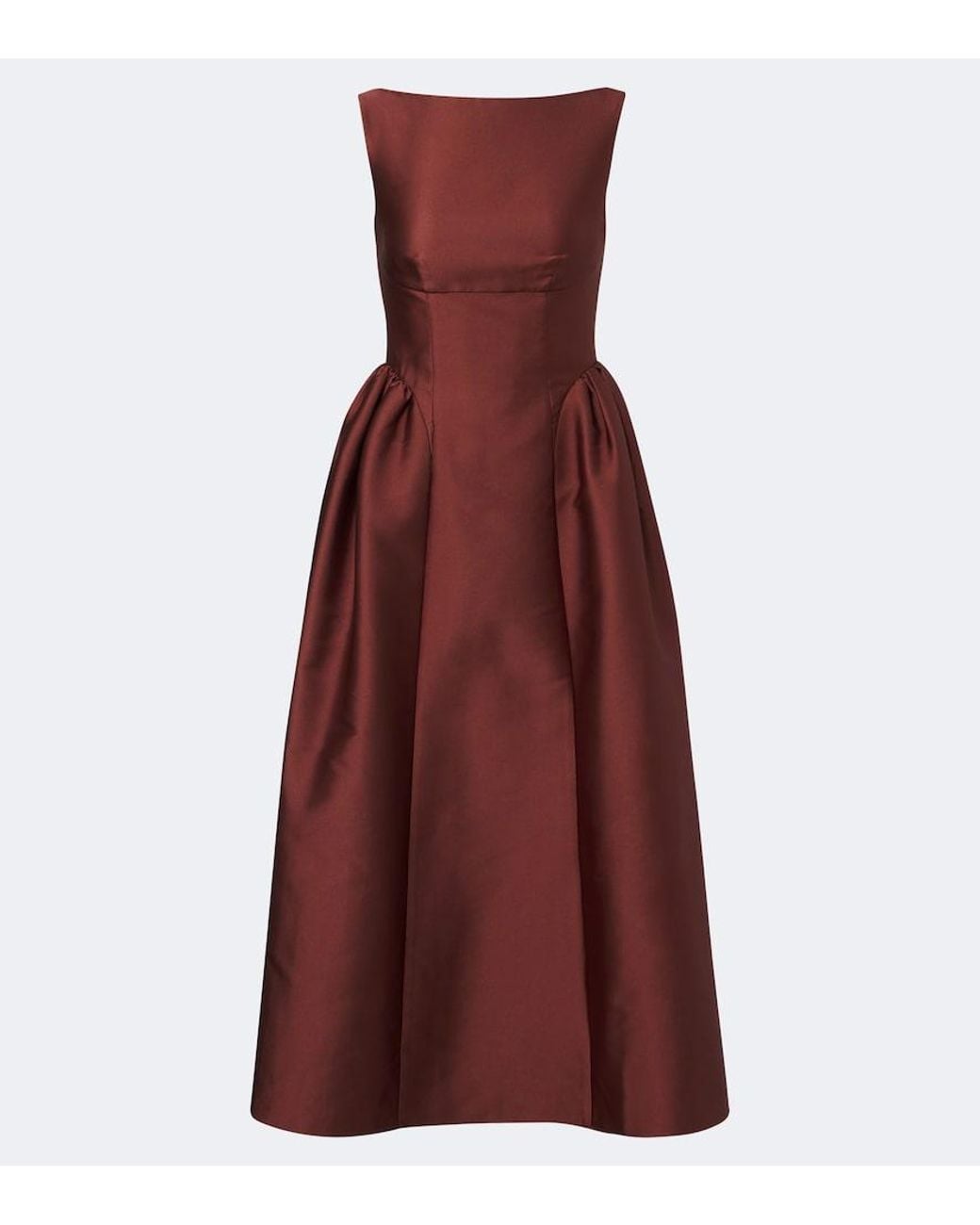 Roland Mouret Red Taffeta Midi Dress